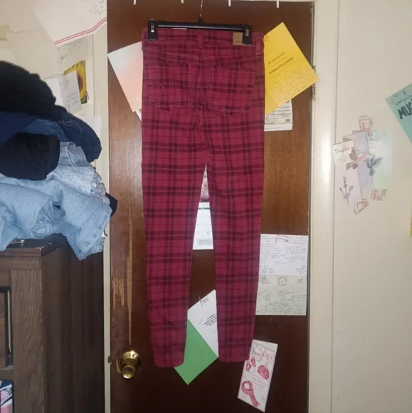 AMERICAN EAGLE High Rise Plaid Jeggings - Size 4 - Picture 6 of 9